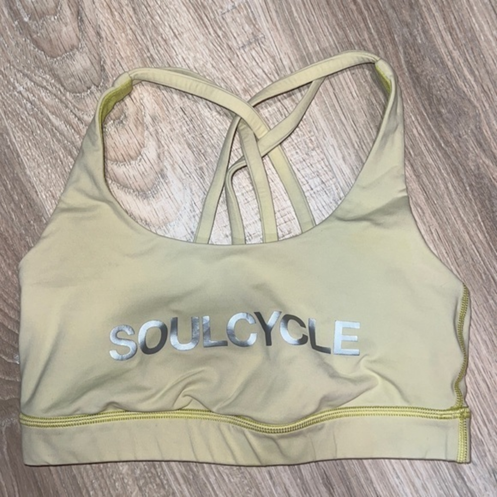 Lululemon soul cycle‎ yellow energy sports bra